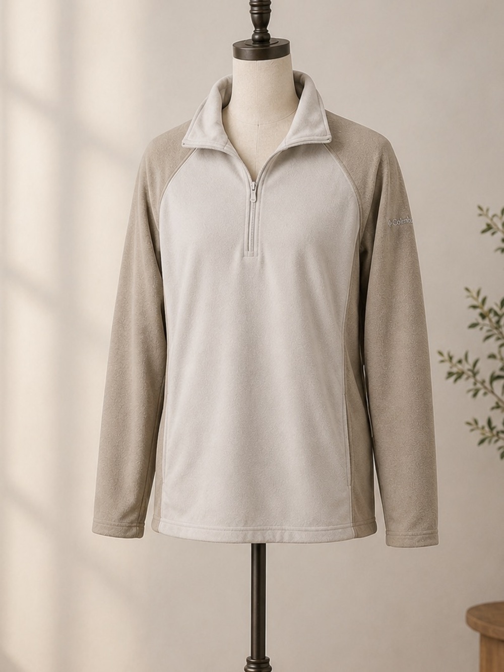 Columbia Fleece Pullover Quarter Zip Sweatshirt Large